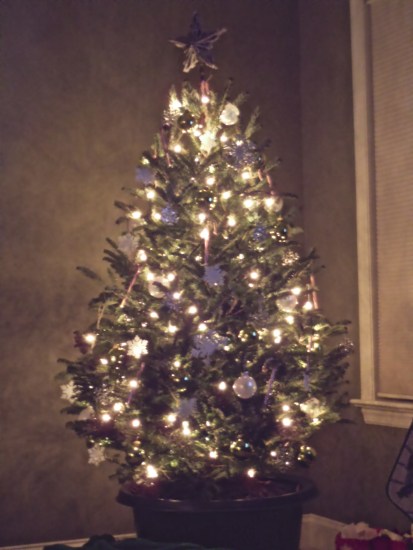 Mom's Lit Xmas Tree 2012