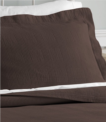 LLBean Vintage Matelasse Bedding - Chocolate Brown