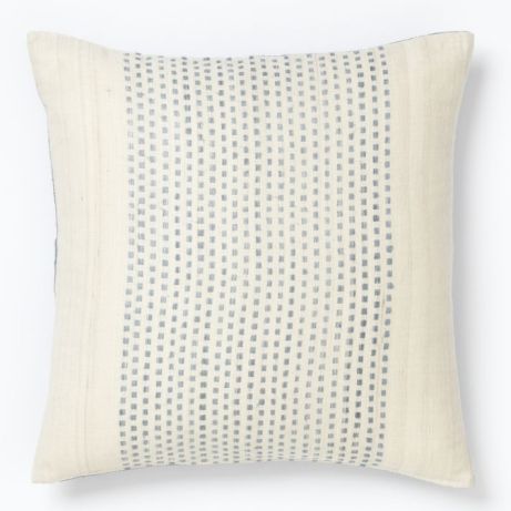 West Elm Embroidered Blue Dot Pillow