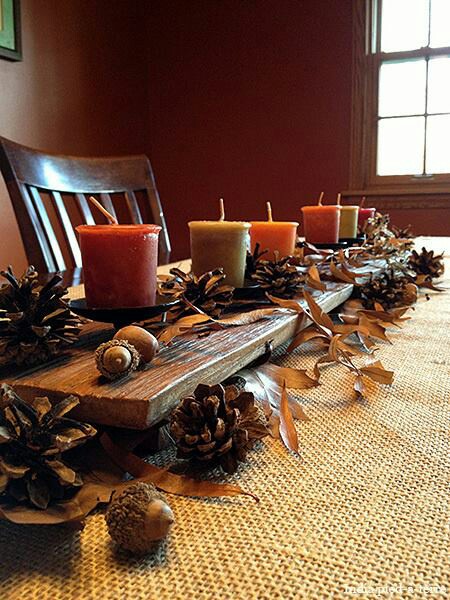 DIY Wood Slab Centerpiece
