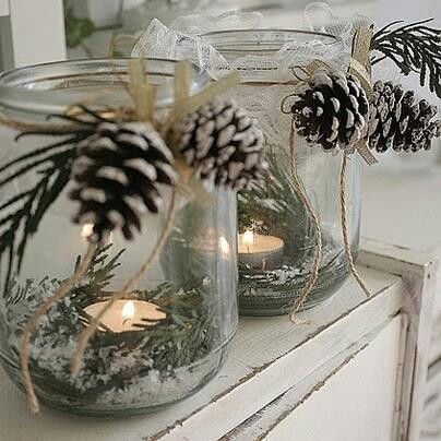 Mason Jar Pinecones