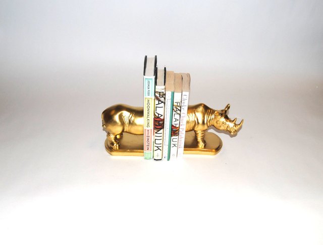Gold Rhino Bookend