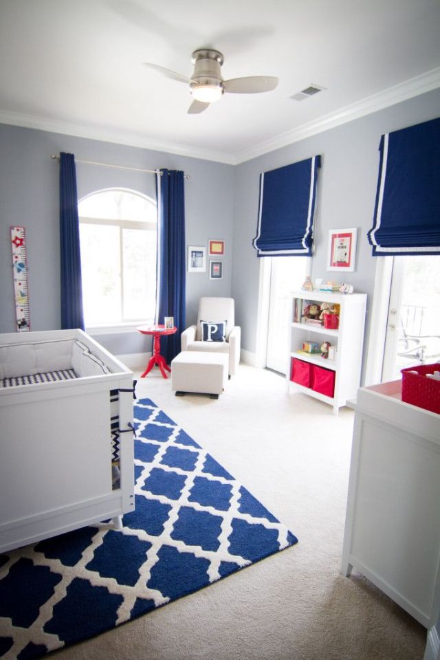 Navy and Red Modern Nursery